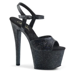 Pleaser | Sky-309MMG, 7 Inch Ankle Strap Sandal With Mini Glitters
