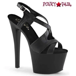 PLEASER CLEARANCE SKY-330, 7 Inch Criss Cross Slingback Sandal -Funky Lingerie Outlet sky 330 bfl 01261.1691114147