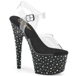 Stardance-708, Rhinestones Ankle Strap Sandal By Pleaser