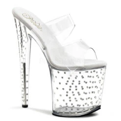 Pleaser Stardust-802, 8 Inch Two Band Platform With Rhinestones