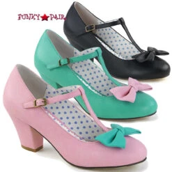 Wiggle-50, Cuben Heel T-strap Pump