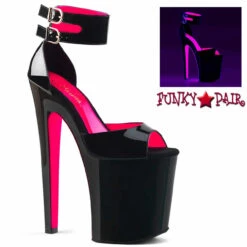 Pleaser | Xtreme-875TT, 8 Inch D'Orsay Sandal With Two-Tone -Funky Lingerie Outlet xtreme 875tt 85473.1571289846